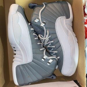 Gray and White High-Top Sneakers